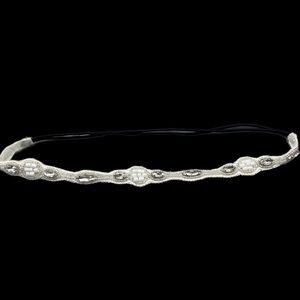 PINK PEWTER Headband Silver, White and Clear rhinestones